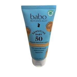 Babo Botanicals Baby Mineral Sunscreen Lotion SPF 50 Sensitive Skin 3oz
